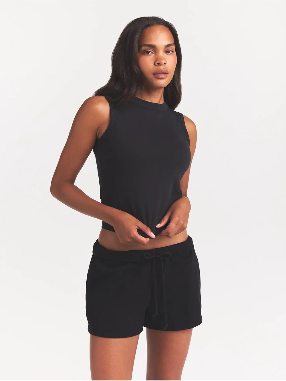SKIMS Black Cotton blend shorts size L NWT